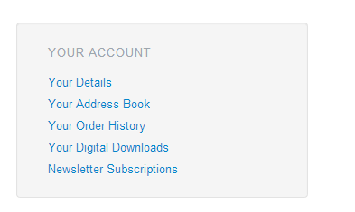 CubeCart Your Account Box