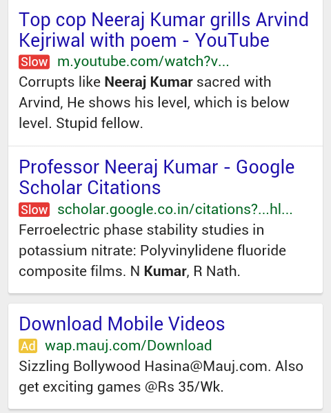 Google Testing Mobile Slow Label