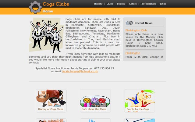 Cogs Clubs website