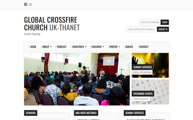 Global Crossfire Church UK website