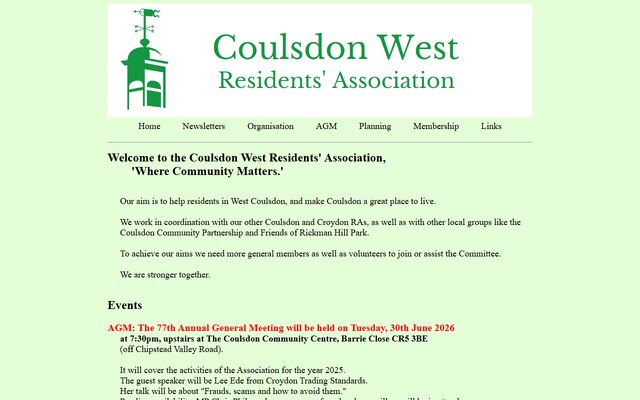 Coulsdon West Residents’ Association website