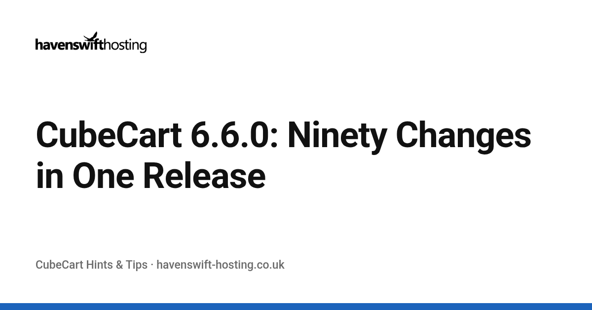 CubeCart 6.6.0: Ninety Changes in One Release