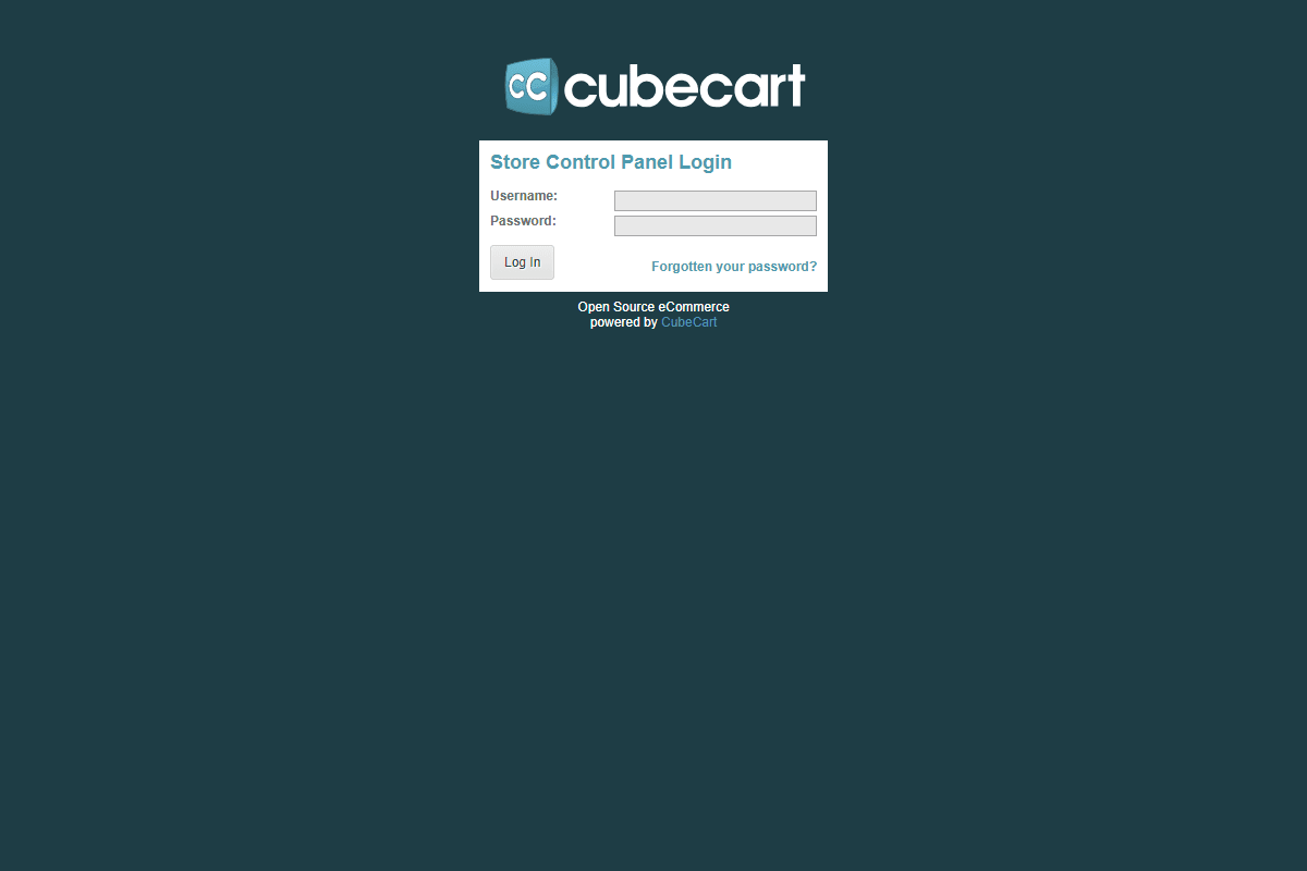 Where an expired admin session lands you: the store control panel login